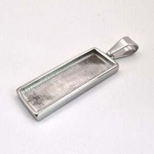 stainless steel ashes in resin rectangle pendant
