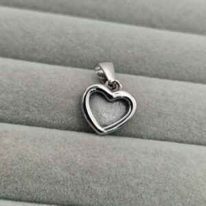 stainless steel mini heart ashes in resin pendant